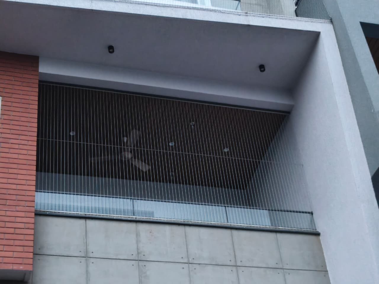 Building exterior with netting