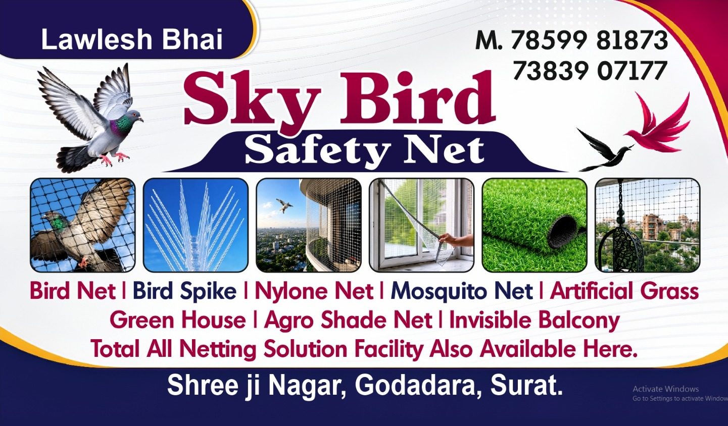 Sky Bird Safety Net service poster